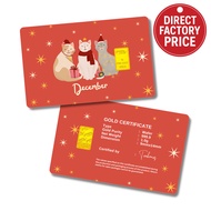 Taukemas 999 Gold Wafer - Christmas Cat (Red) 1g