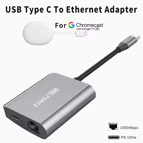 USB C Gigabit Ethernet Adapter with Charging Thunderbolt 3 to RJ45 with Type-C PD 100W dex dock for 