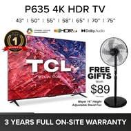 TCL 4K TV P635 Google TV Android TV | 43 50 55 58 65 70 75 inch | Dolby Audio | HDR 10 | HDMI 2.1 | Edgeless Design | Dolby Audio | Voice Control