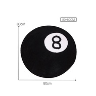 Karpet Bulu Rasfur Bulat Motif Bola Billiard Nomor 8 Black Eight Ball Alas Lantai Ruang Tamu Tidur 6