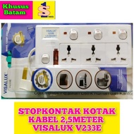 STOPKONTAK KOTAK KABEL 2,5METER 3WAY VISALUX V233E COK LISTRIK (BATAM)