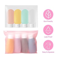 Soft Silicone Squeeze Tubes Empty Refillable Bottles Set For Toiletries Travel Cosmetic S6n8