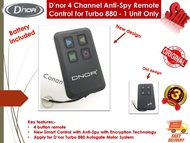 Dnor Turbo 880 Autogate Motor System - 4 Channel Anti-Spy Remote Control (Dnor 4CH Remote) - 1 Unit 