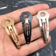 Hair Clip Tool Self-Defense Wolf-Proof Tool Multi-Function Tool Stainless Steel Spring Steel EDC Por