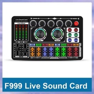 RKMW F999 Audio Mixer Live Voice Changer Mixing Console Amplifier Sound Card Phone Computer Universa