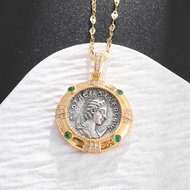 Kagni Manufacturer Original Ancient Coin Goddess of Wealth Emerald Pendant Goddess Classy Ancient Co