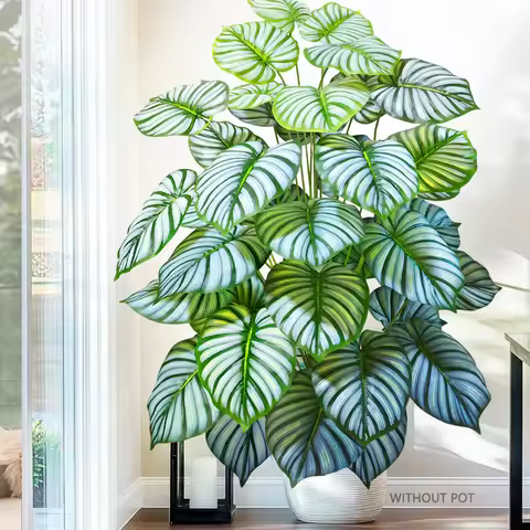 60-103cm Artificial Monstera deliciosa Pothos Alocasia Leaf Fake Plant Ornamental Festive Home Offic