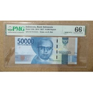 PMG 66 EPQ INDONESIA 50000 RUPIAH 2016 2017 DJUANDA PICK 159b Solid 1