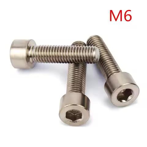 M6 DIN912 Pure Titanium GR2 Hex Socket Cap Screw M6*6/8/10/12/14/15/16/18/20/22/25/28/30/35/40/45/50