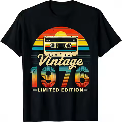 50 Years Old Gifts Vintage Born in 1976 Retro 50th Birthday T-Shirt Funny Y2k Clothes Street Fashion