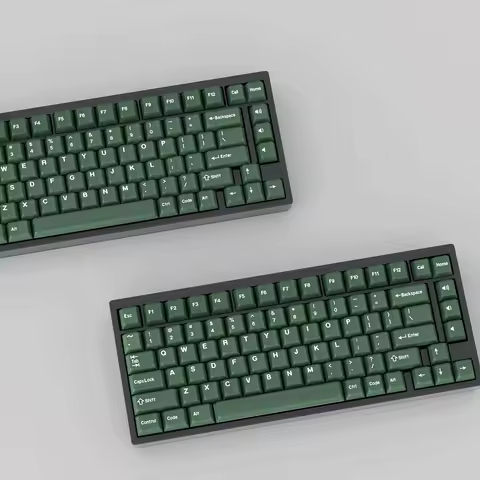 KBDiy 174Keys PBT Double Shot Keycaps Cherry Profile ISO Emerald Jade Keycap for Mechanical Keyboard