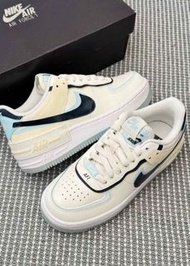 Nike Air Force 1 shadow 低筒 板鞋 米藍色