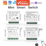 1/2/3/4 Gang Works with Tuya Smart Switch WiFi Light Switch 4-way Control Mini Smart Breaker Smart L