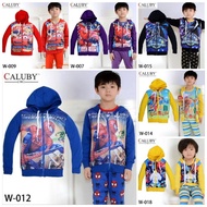 Sweater / Jacket Hooded Boy Kids Spiderman Cars Batman Big Hero Upin Ipin | Baju Sejuk Jaket Budak Lelaki