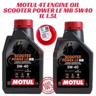 MOTUL 4T ENGINE OIL SCOOTER POWER LE 5W40 1L / 1.5 L Minyak Hitam Motul Minyak Enjin SCOOTER POWER L
