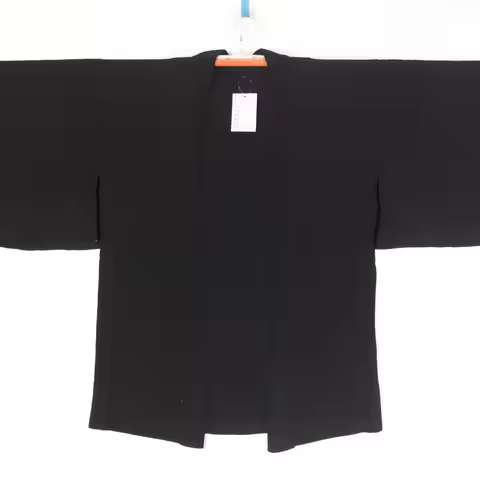 Japanese Men Haori Spring Coat Black Kimono Cardigan Vintage