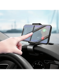 車載手機支架，附簡易夾式安裝和 GPS 導航多功能支架，相容於 iPhone 小米 Oppo Vivo Oneplus 手機、儀表板和麵板