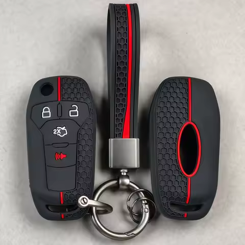 Keychain Protection For Ford Mustang Fusion Explorer Ka Focus S-MAX Fiesta 4 Buttons Silicone Car Ke