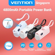 Vention LED Display 4800mAh Power Bank 22.5W Foldable Type C IOS Type for Phone/Watch/Headset