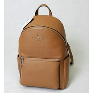 Ready ks leila medium dome backpack. Pebbled leather. Warm ginge.
