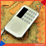 Skym* L218AM Digital Radio 2 Inch Rechargeable Emergency Flashlight AM FM Portable Radio Speaker MP3 Music Player for Elderly