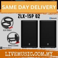EV Electro-Voice ZLX-15P G2 1000W 15" Powered Loudspeaker With Speaker Stand And Cable-Each/Pair (ZL