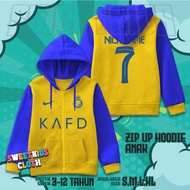 Al Nassr Ronaldo Children's Zipper Hoodie / AlNassr Ronaldo Children's Football Jacket Can Custom Na