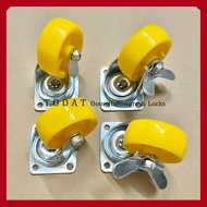 360 Degree Rotating Yellow PP Plastic Wheel (1 piece)