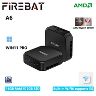FIREBAT A6 mini PC, supports triple screens, WIFI6, supports 5G, AMD Ryzen 7 6800H, 16 GB RAM, 512 G
