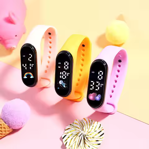 Kawaii Smart Watch for Kids Fashion Outdoor Waterproof Sports Kids' Watches Boy Girls Digital Watche