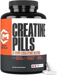 Crazy Muscle Creatine Monohydrate Pills - Keto Friendly Muscle Builder - 1,667 Mg Tablets - Over 500