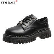 Black Vintage Women Autumn Fashion Comfortable Lace Up Platform Oxford Loafers Casual Boat Shoes Lolita Shoes Sneakers Chunky