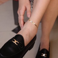 18K 金圓亮片腳鍊