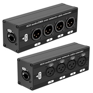 XLR Audio and DMX Over Network 4-Channel 3-Pin Cable Extender DMX512 Network Signal Extender XLR Aud