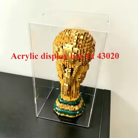 New 20x20x40cm 25x25x40cm Snap-fit Acrylic Display Box Show Case Fit for LEGO 43020 Cup World Cup Tr