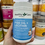 Healthy Care FISH OIL + LECITHIN Mini Capsules深海魚油軟膠囊 120粒（迷你無味)