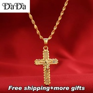 puro 18k saudi gold pawnable necklace for women God Orthodox Christian Cross Jewelry Pendant Necklace