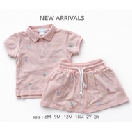 NEW ARRIVAL  GIRLS SET SKIRT COLLAR 2 PIECE SKIRT AND T-SHIRT