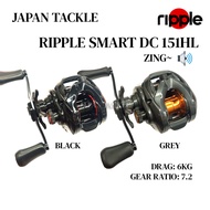 RIPPLE SMART DC 151HL DIGITAL CONTROL BAITCASTING REEL DRAG 6KG NEW DC REEL ZING SOUND