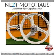 Enkei 3 Batang Tiga BTG Custom hub Y15 / Y16 1.4 1.4 promosi putih sementara stock Masih ada