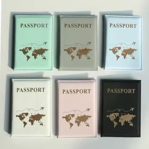 World Map Passport Cover Passport Holder Organizer Protective Card Case ID Document Passport Wallet 