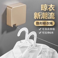304 Toilet Wall-Mounted Wire Rope Perforation-Free Household Bathroom Clothesline Indoor 6 Balcony C