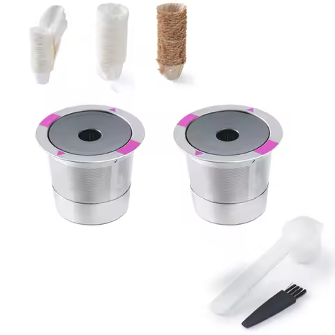Stainless Steel Coffee Capsules Coffee Filters Cup Reusable Refillable Coffee Capsule Coffer Set for