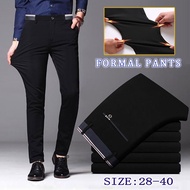 Local Delivery Men's Formal Pants Elastic Slim Fit Black Long Trousers Business Office Wear seluar s