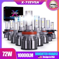 X-7SEVEN 2PCS T2 72W 10000LM 6500K LED Headlight Bulb For Car H4 H11 H7 HB3 9005 HB4 9006 9012 H1 H8