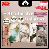 [SG] Self adhesive Wallpaper Toilet Kitchen Living Room Renovation Oil-Proof Waterproof Sticker Floo
