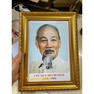 Uncle Ho's photo frame with high quality gold frame 21x30 30x40 30x42cm