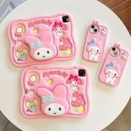 【Hot】Portable Telescopic Stand Colorful 3D Melody Silicone+PC Tablet Protective Case,For iPad mini 1