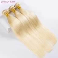 Blonde 613 color Brazilian straight human virgin hair weaves