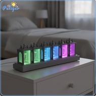 Kesoto Vintage Nixie Tube-Style Clock RGB Neon Tube Clock Bright Clear for Bedroom